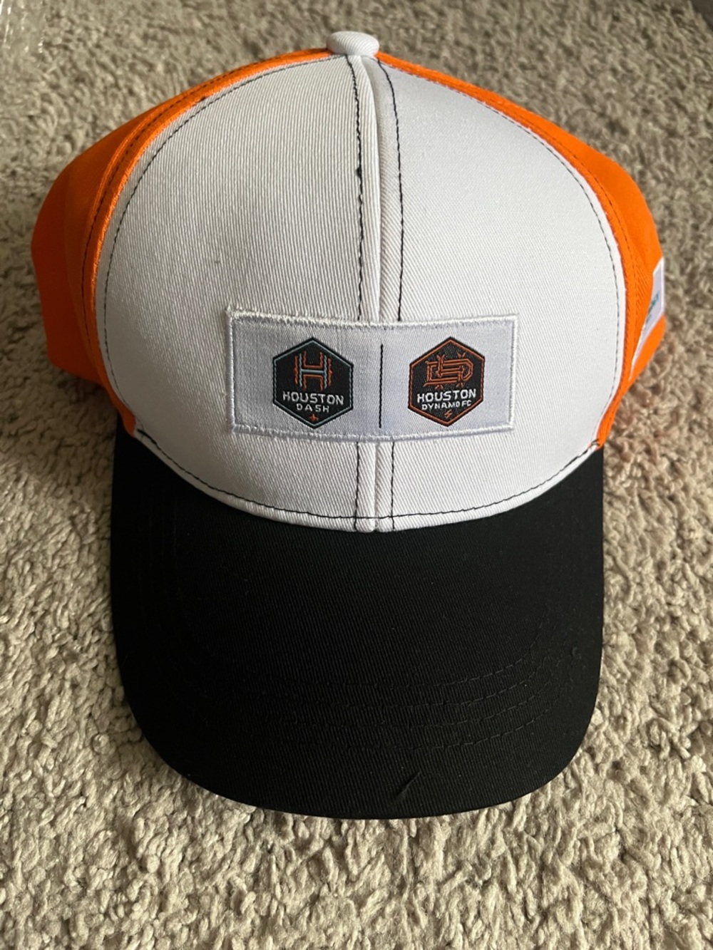 Houston Dynamo Houston Dash Baseball Cap - White, Orange, Black